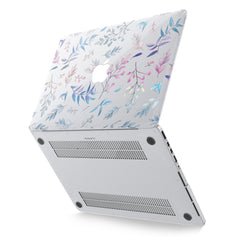 Lex Altern Hard Plastic MacBook Case Blue Leaves