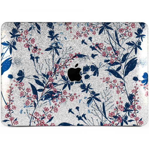 Lex Altern MacBook Glitter Case Blue Wildflowers