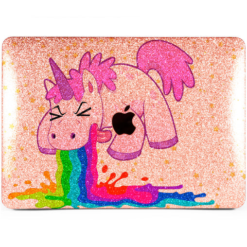 Lex Altern MacBook Glitter Case Unicorn Vomiting Rainbow