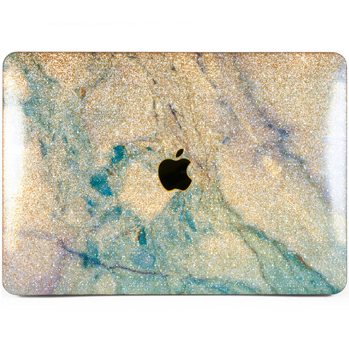 Lex Altern MacBook Glitter Case Water Blue Marble