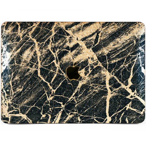 Lex Altern MacBook Glitter Case Cracked Black Pattern