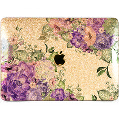 Lex Altern MacBook Glitter Case Purple Floral Pattern