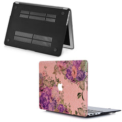 Lex Altern MacBook Glitter Case Purple Floral Pattern
