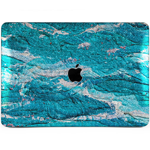 Lex Altern MacBook Glitter Case Blue Waves