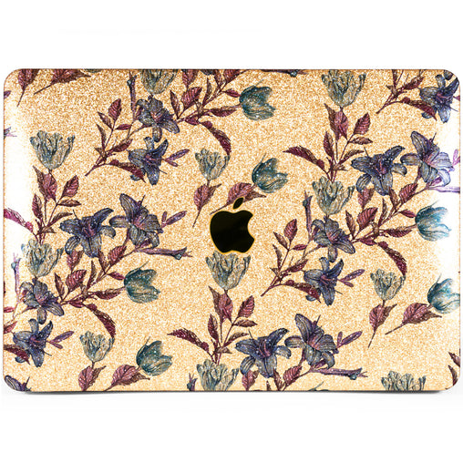 Lex Altern MacBook Glitter Case Elegant Purple Flowers