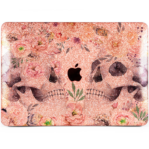Lex Altern MacBook Glitter Case Floral Skulls