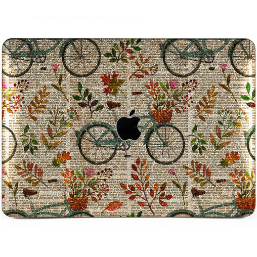 Lex Altern MacBook Glitter Case Floral Bicycle Theme