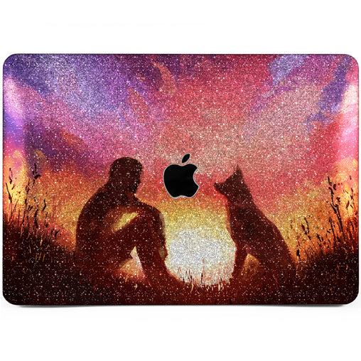 Lex Altern MacBook Glitter Case Watercolor Friendly Dog
