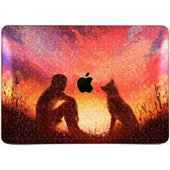 Lex Altern MacBook Glitter Case Watercolor Friendly Dog