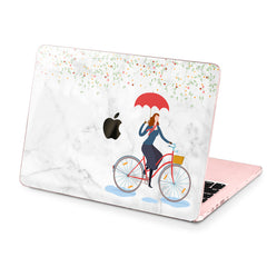 Lex Altern Hard Plastic MacBook Case Floral Rain Bicycle Pattern