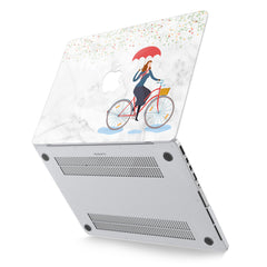 Lex Altern Hard Plastic MacBook Case Floral Rain Bicycle Pattern