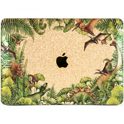 Lex Altern MacBook Glitter Case Tropical Dinosaurs