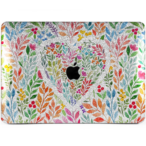 Lex Altern MacBook Glitter Case Floral Heart