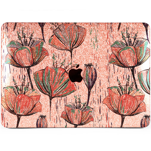 Lex Altern MacBook Glitter Case Poppies Theme
