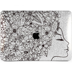 Lex Altern MacBook Glitter Case Floral Woman Face