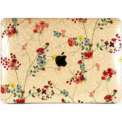 Lex Altern MacBook Glitter Case Red Wildflowers