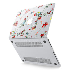 Lex Altern Hard Plastic MacBook Case Red Wildflowers
