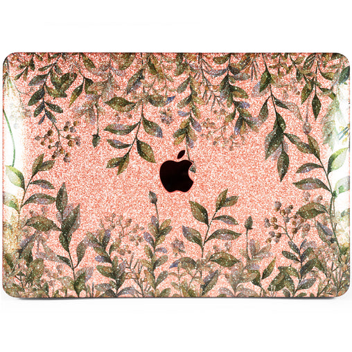 Lex Altern MacBook Glitter Case Green Leaves Theme