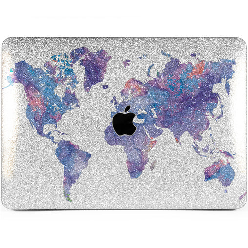 Lex Altern MacBook Glitter Case Continental Map