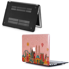 Lex Altern MacBook Glitter Case Around World Print