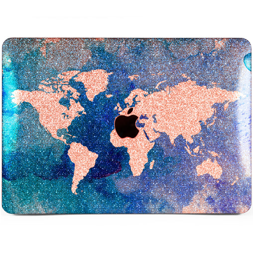 Lex Altern MacBook Glitter Case Earth Map