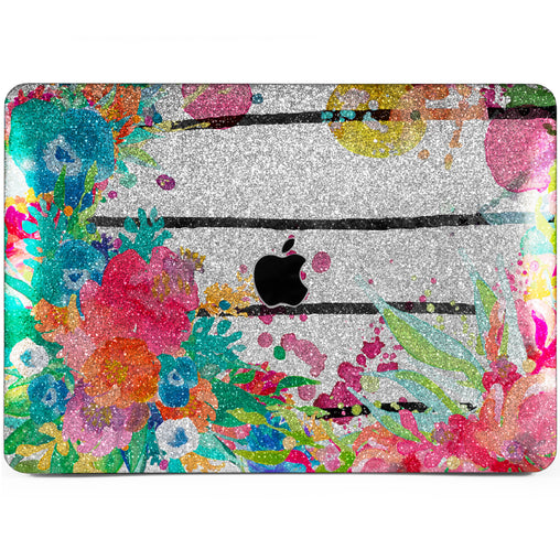 Lex Altern MacBook Glitter Case Watercolor Floral Art