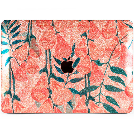 Lex Altern MacBook Glitter Case Watercolor Red Flowers