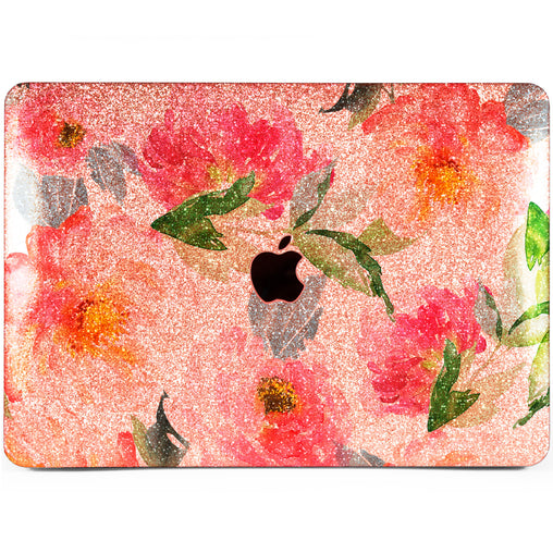 Lex Altern MacBook Glitter Case Watercolor Peony Theme