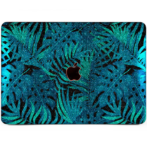 Lex Altern MacBook Glitter Case Blue Monstera