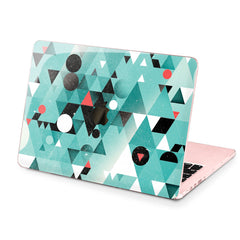 Lex Altern Hard Plastic MacBook Case Green Triangles Abstract
