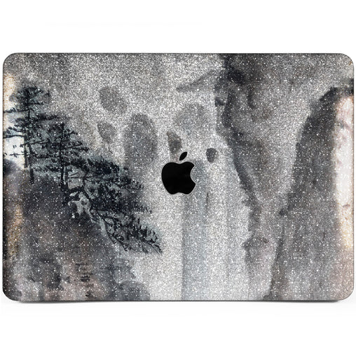 Lex Altern MacBook Glitter Case Watercolor Grey Paint