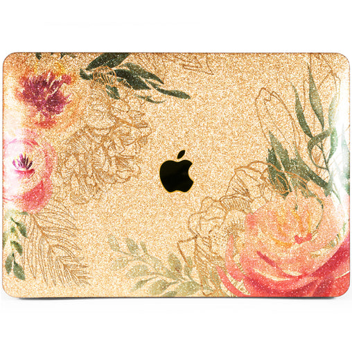 Lex Altern MacBook Glitter Case Peonies Watercolor