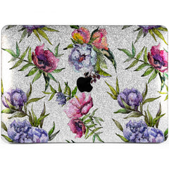 Lex Altern MacBook Glitter Case Purple Peony Bloom