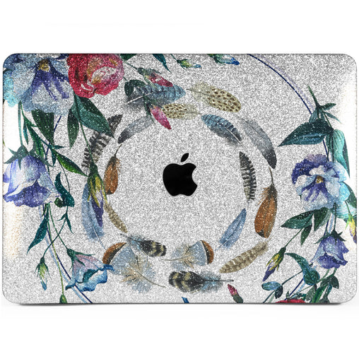 Lex Altern MacBook Glitter Case Floral Feathers