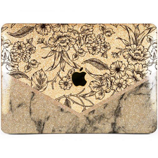 Lex Altern MacBook Glitter Case Marble Flowers