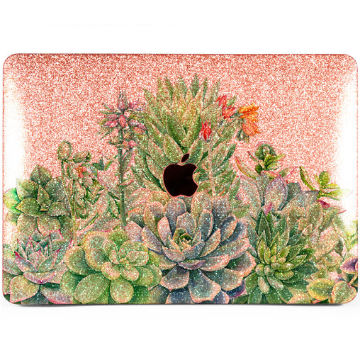 Lex Altern MacBook Glitter Case Greeen Succulents