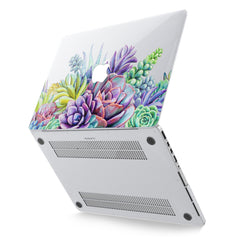 Lex Altern Hard Plastic MacBook Case Purple Succulents