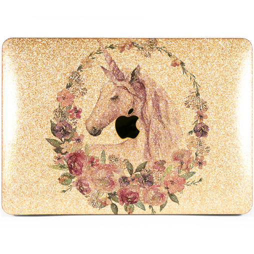 Lex Altern MacBook Glitter Case Floral Unicorn