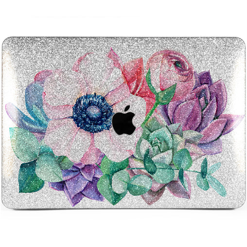 Lex Altern MacBook Glitter Case Pastel Flowers