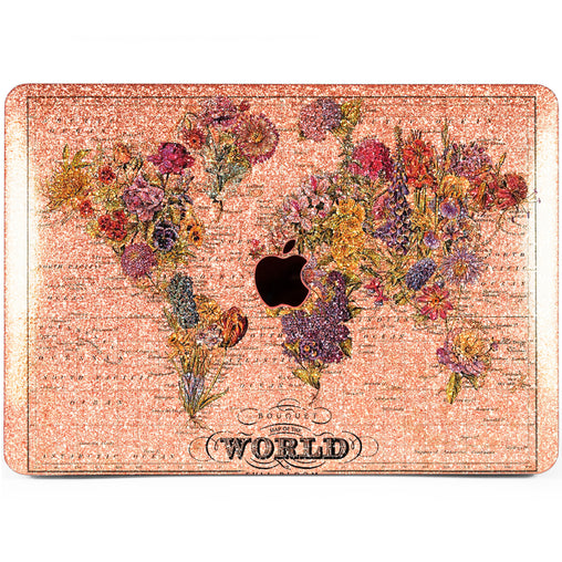 Lex Altern MacBook Glitter Case Floral Map