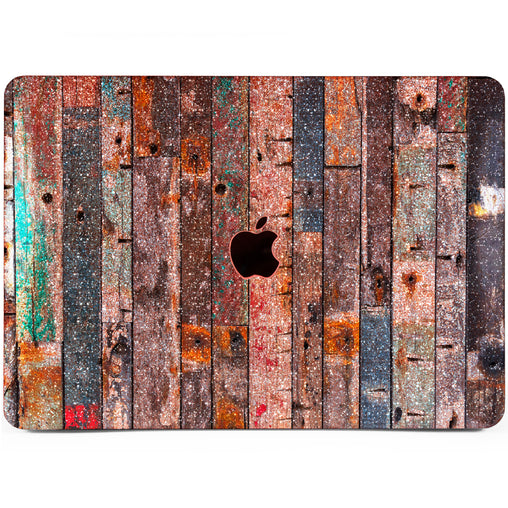 Lex Altern MacBook Glitter Case Rustic Wood