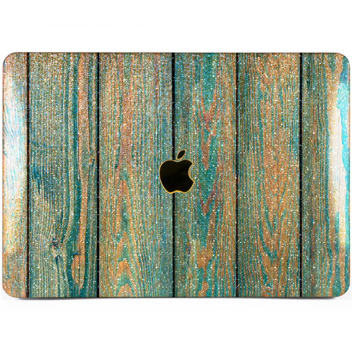 Lex Altern MacBook Glitter Case Blue Planks
