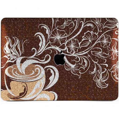 Lex Altern MacBook Glitter Case Coffee Flowers