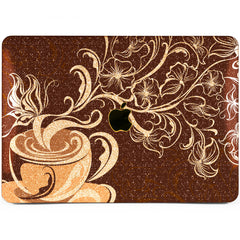 Lex Altern MacBook Glitter Case Coffee Flowers