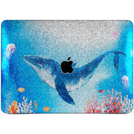 Lex Altern MacBook Glitter Case Whale Watercolor