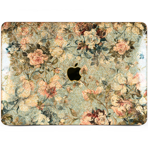 Lex Altern MacBook Glitter Case Vintage Blue Roses