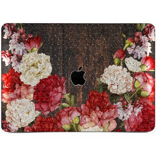 Lex Altern MacBook Glitter Case Red Flowers