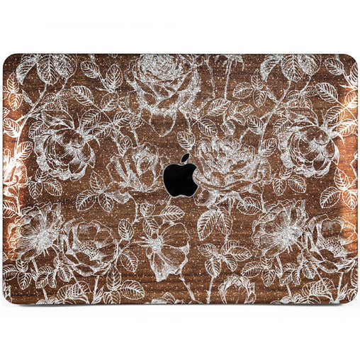 Lex Altern MacBook Glitter Case Vintage Wood Art