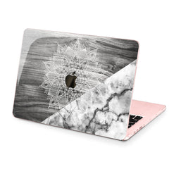 Lex Altern Hard Plastic MacBook Case Gray Mandala