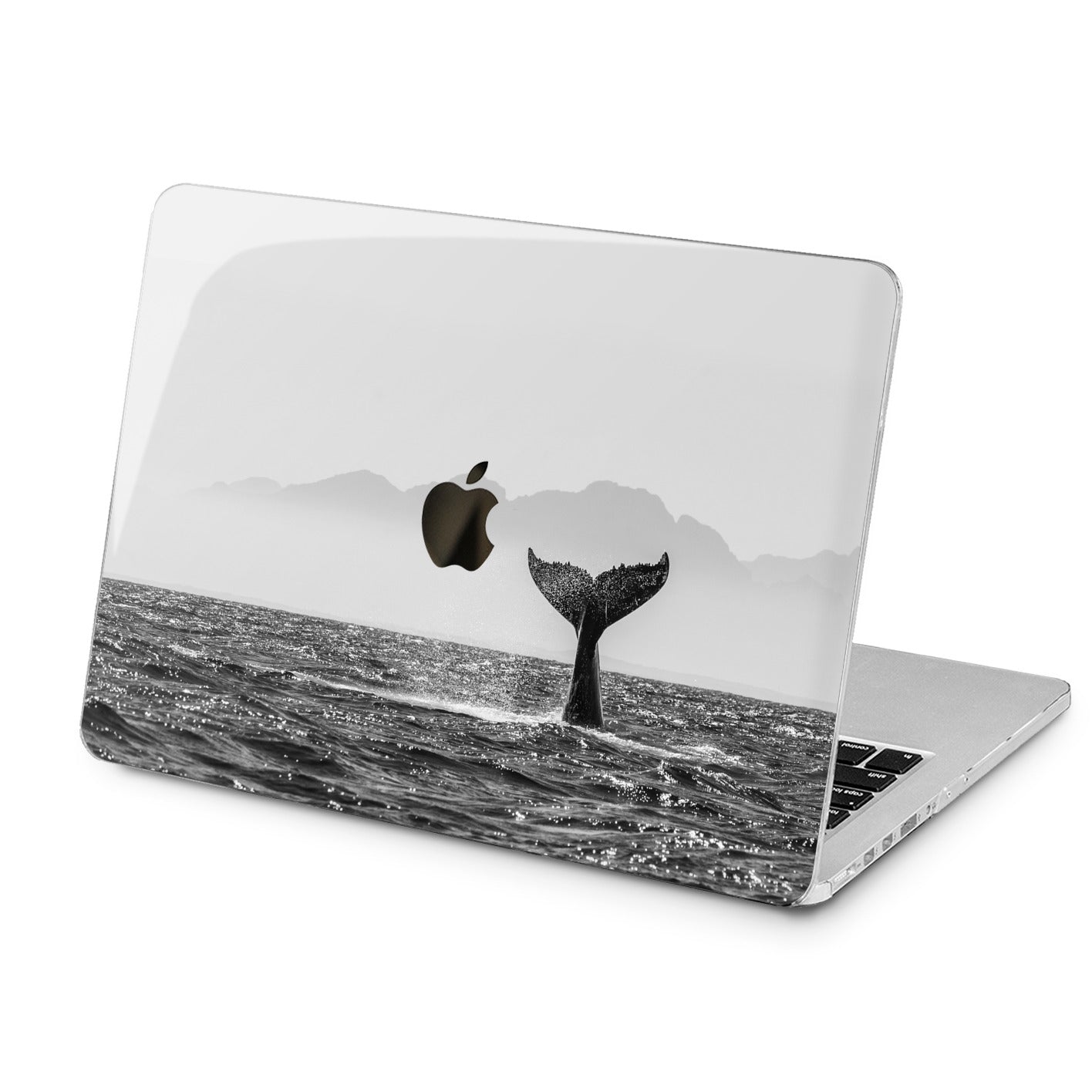 Lex Altern Lex Altern Black & White Whale Case for your Laptop Apple Macbook.